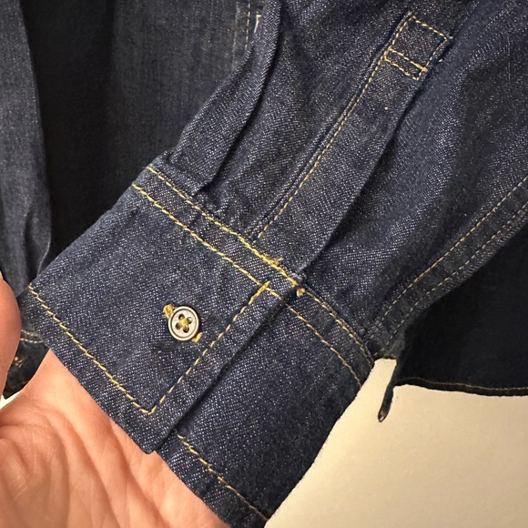 Joe Fresh Dark Wash Denim Shirt | Size S - Picture 3 of 5